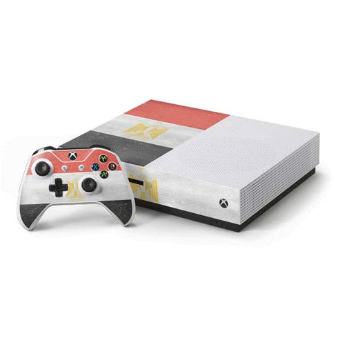 Egypt Flag Distressed Xbox One S Console and Controller Bundle Skin